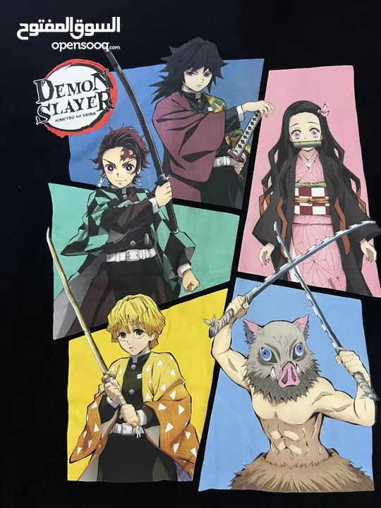 تيشيرت اسود طبعة انمي قاتل الشياطين حالة ممتازة جدا anime DEMON ALAYER teshart