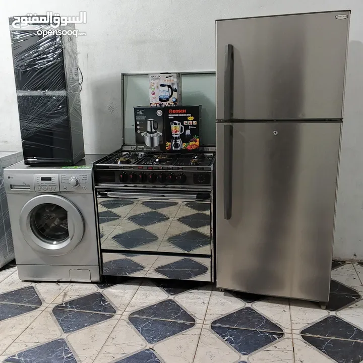غاز+ثلاجةً+ميكرويف+خلاط بوش الأصلي+مغرمة لحم جديدة+شاف تسخين جديد