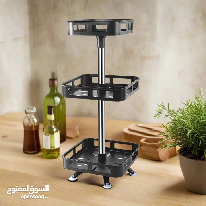 رتّبي مطبخك بلمسة عصرية مع ستاند البهارات الدوّار 3 طبقات – توفير مساحة وأناقة في نفس الوقت!