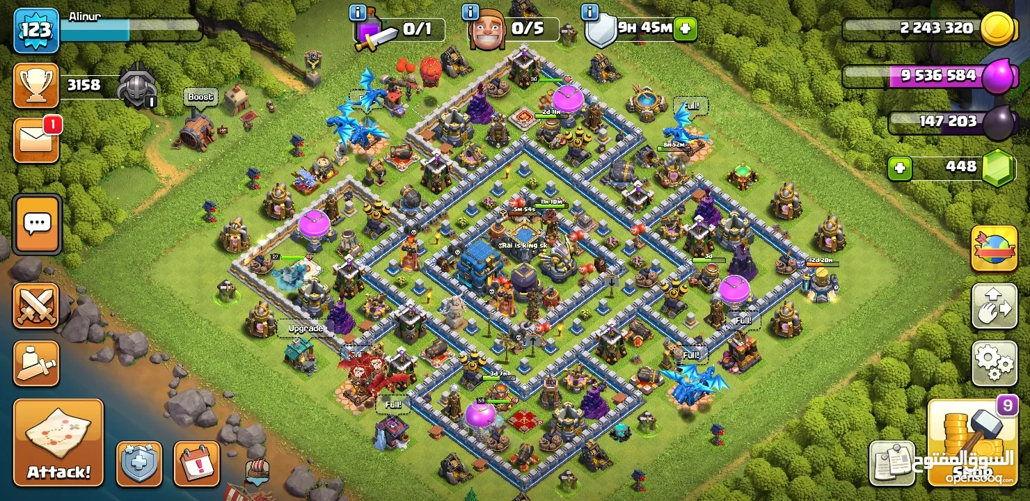 for sale clash of clan town hall 12 max