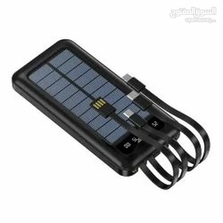 شاحن بور بانك شمسي و كهرباء بطاريه 20000 مللي امبير شحن تلفون خلوي طاقه شمسيه اضائه power Bank
