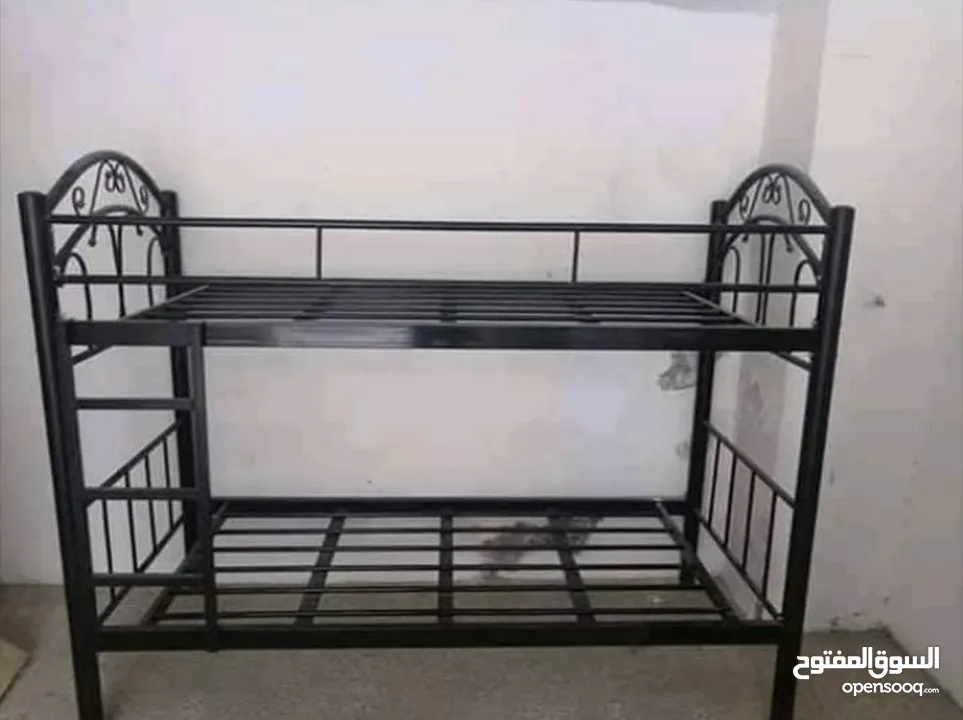 تخت  طابقين حديد ثقيل متوفر الوان اسود وابيض وزهري فقط