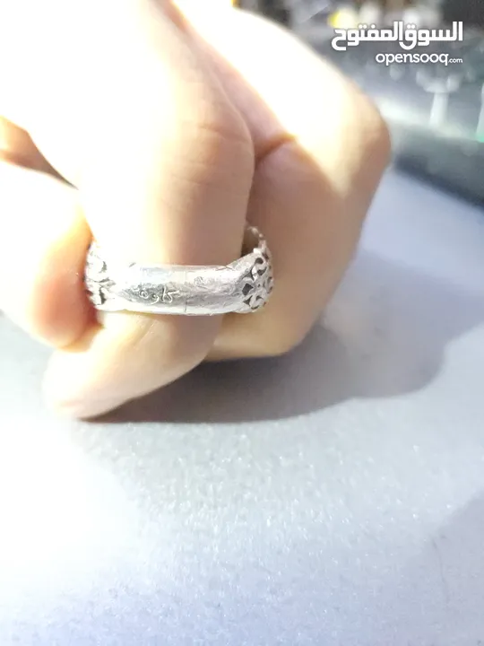 خاتم فضه 925 موزنايت حبة راهيه