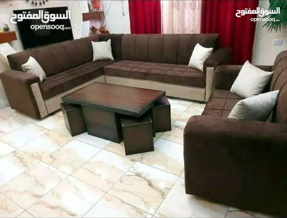 اطقم كورنر حرف ال مع مجوزه 9مقاعد جميع الالوان متوفره عرض لاخر الشهر من المصنع بسعر الجمله