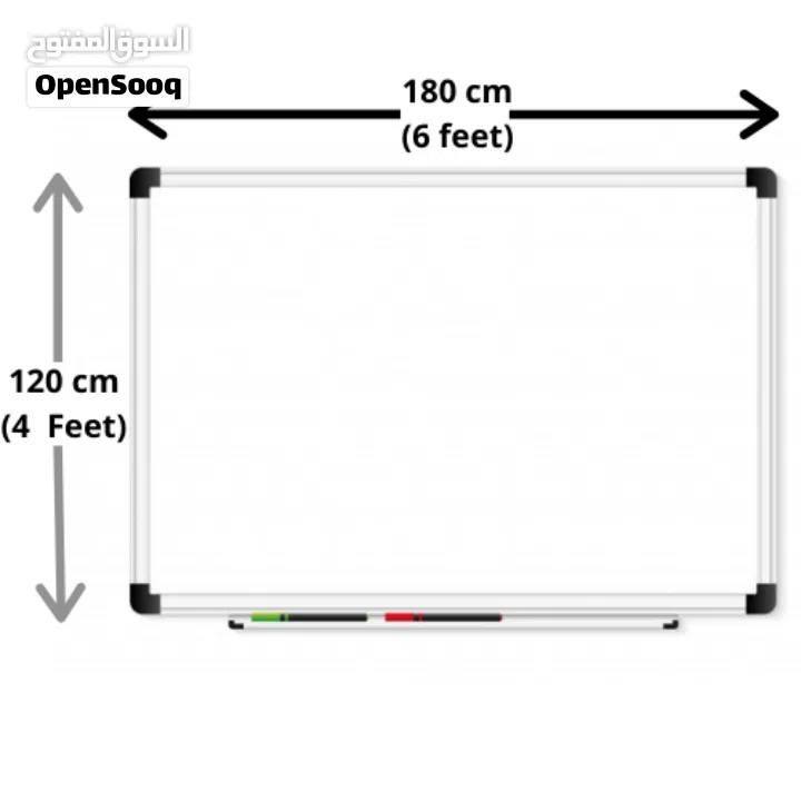 White Board for Sale – 120 x 180 cm  سبورة بيضاء للبيع - 120 × 180 سم