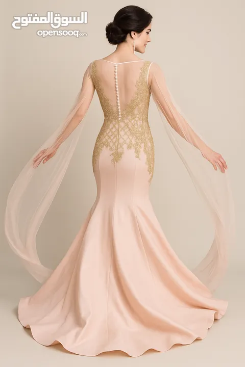Party Gown Blush Pink Mermaid Dress  Evening Dress فستان وردي بقصّة حورية البحر فستان مناسبات