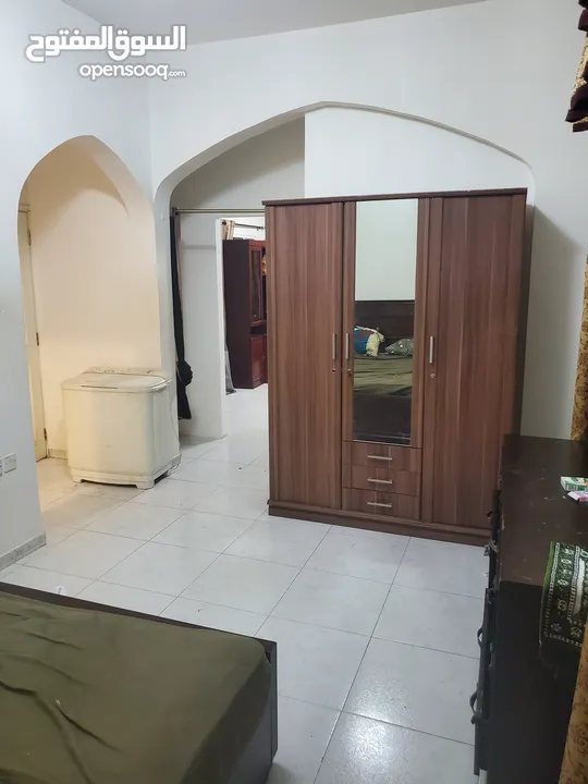 غرفة وصالة ومطبخ وحمام مفروشه Room, hall, kitchen and furnished bathroom