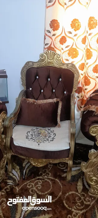 طقم كنب مصري دمياطي خشب زان ثقيل سبعة مقاعد 7