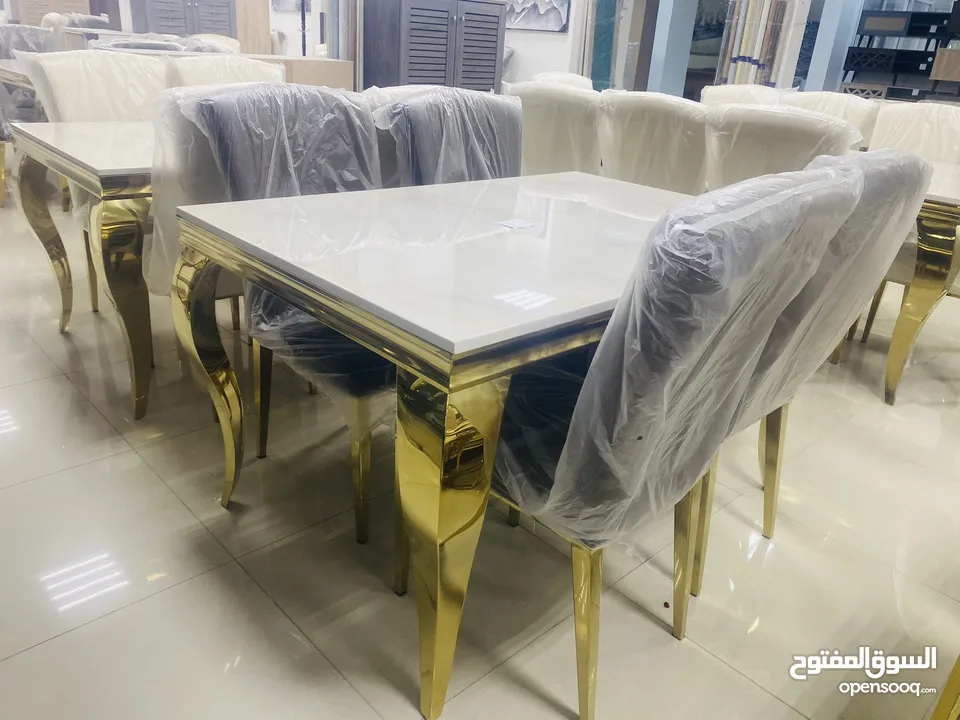 Dining Table Gold Steel New model