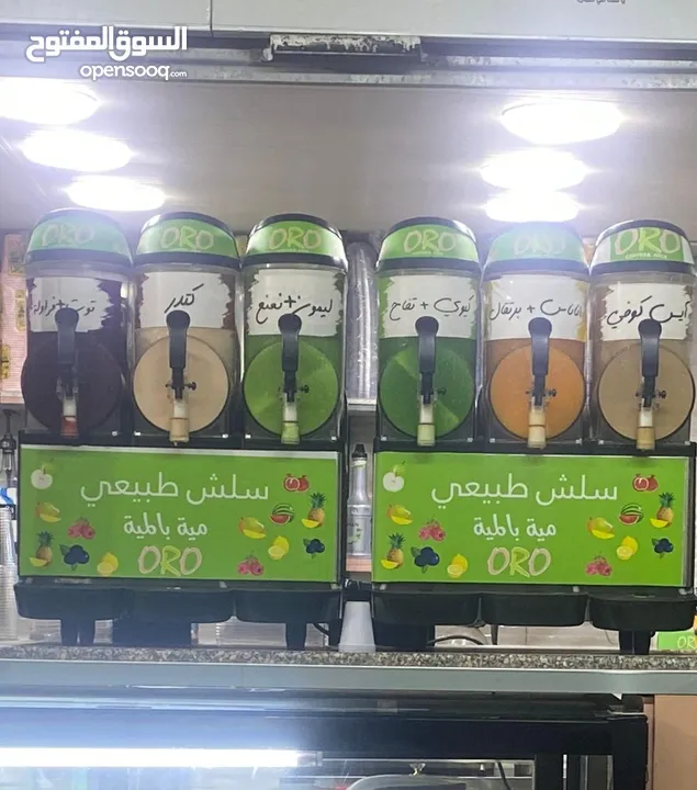 عدد محل عصير كامل متكامل  بحاله لجديد والسعر ما يرضي الله البيع كامل. كلو بحاله الجديد