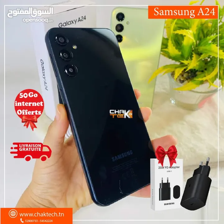 شغال كفاله الشركة Samsung A24 بكج مع أغراضة رام 16 جيجا 128 مستعمل اخو الجديد متوفر توصيل وهدية