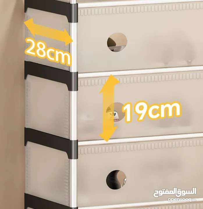 خلي مدخل بيتك منظم وأنيق بلمسة واحدة!  ستاند الأحذية مع الرفوف الشفافة والعلاقة العلوية