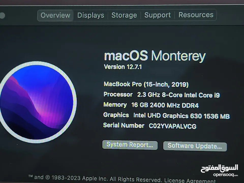 Macbook pro 2019 15 inch (Core i9)