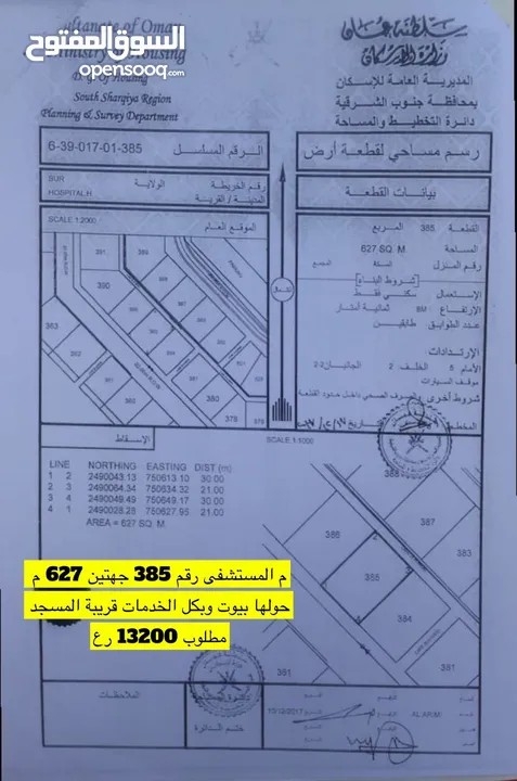 مرتفعات المستشفى حولها بيوت  بكل الخدمات