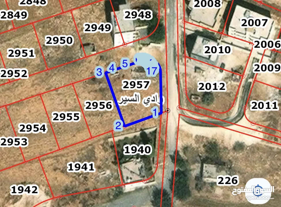 ارض سكنية للبيع في الدربيات مساحة 606م (على شارعين)