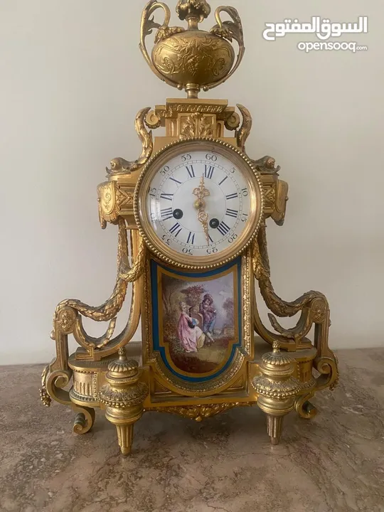 French Severs Bronze style 3 pieces Clock Set