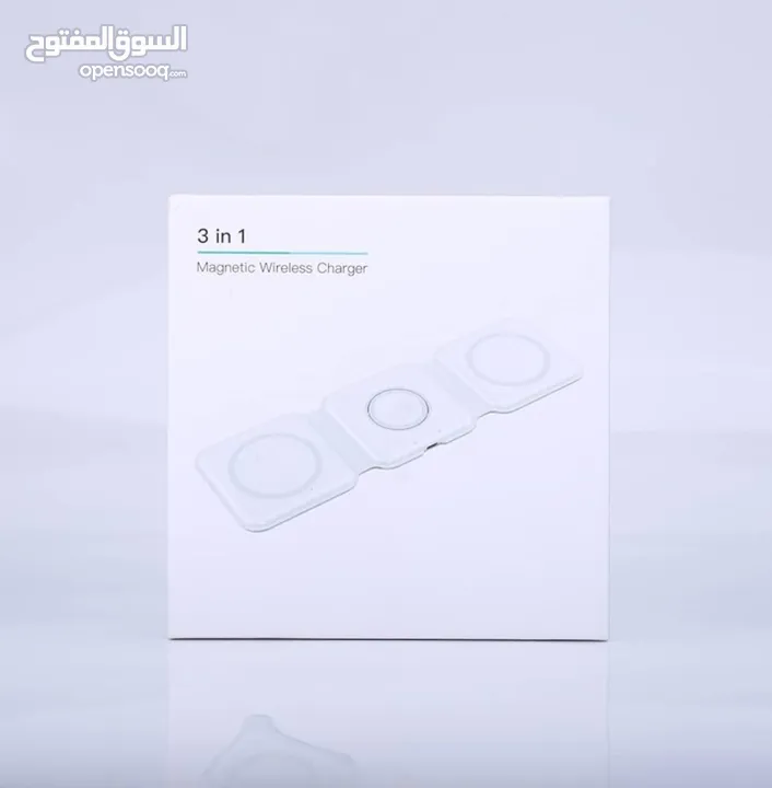 شاحن لاسلكي للهاتف والساعة والسماعة  3 in 1 magnetic wireless charger