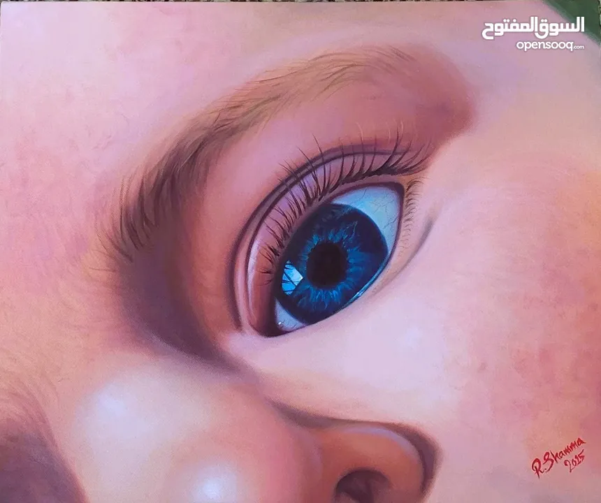 Baby eye oil painting