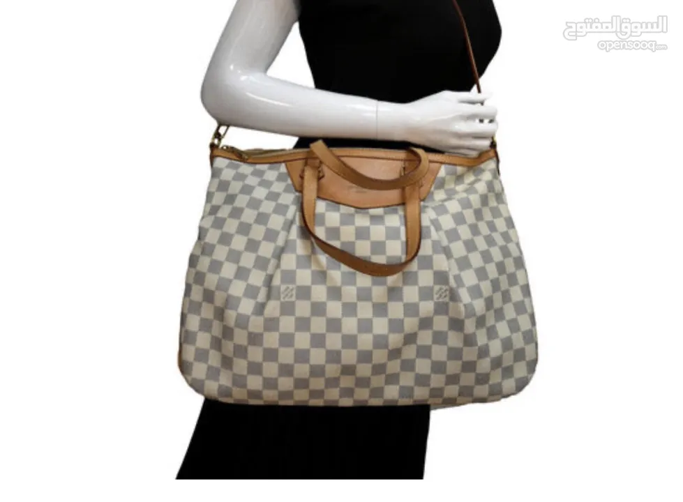 LOUIS VUITTON Siracusa GM Damier Azur Shoulder Bag White In good condition  شنتة لويس فيتون