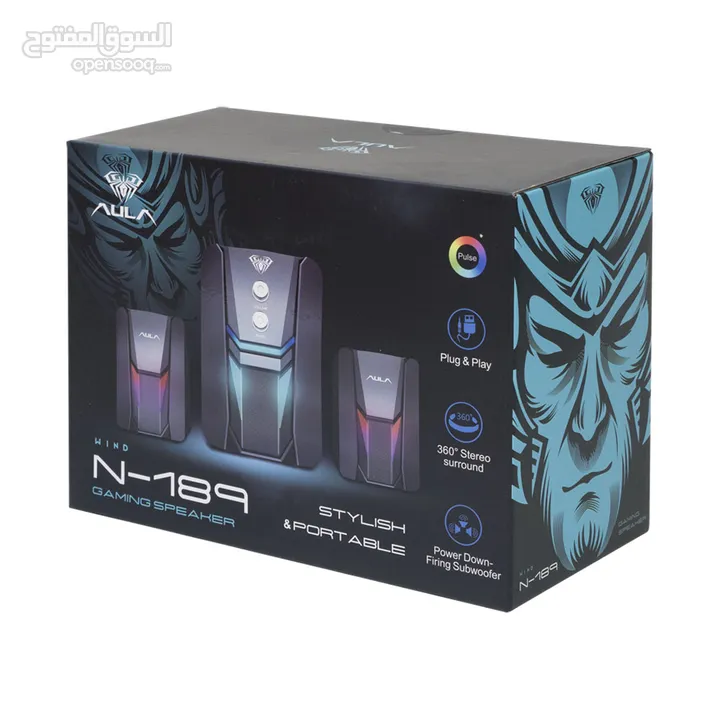 سماعات كمبيوتر جيمنغ  مضيئة مميزة  Aula Speaker N-189 Gaming RGB Lights OG