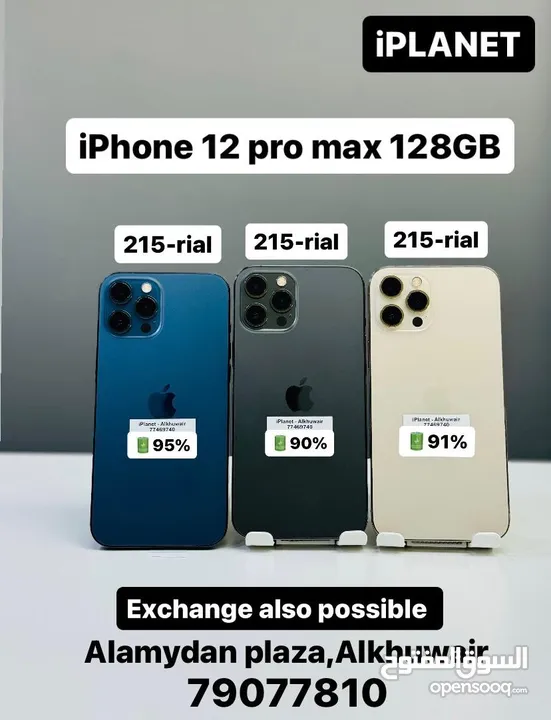 iPhone 12 Pro Max 128 GB Good Colours available- Nice Performance Phones