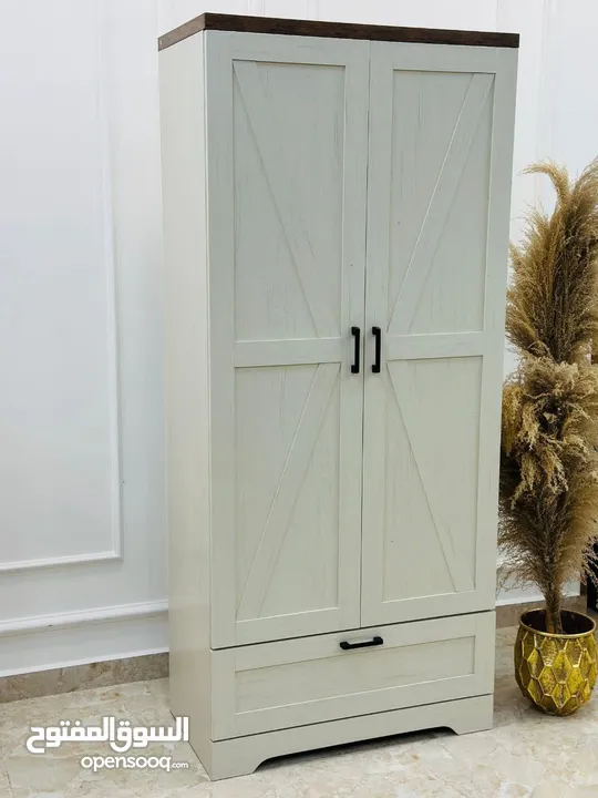 خزانة ملابس دفتين مع جرار خشب Mdf تقيل واشي صح العرض 75 سم و الارتفاع 170 سم وعمق 40