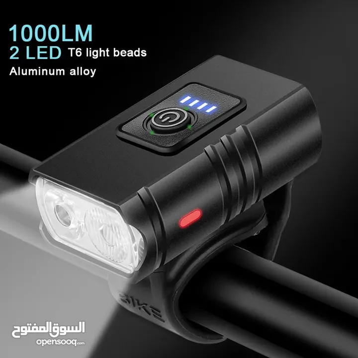 ضوء بسكليت امامي قابل للشحن usb rechargeable bicycle headlight