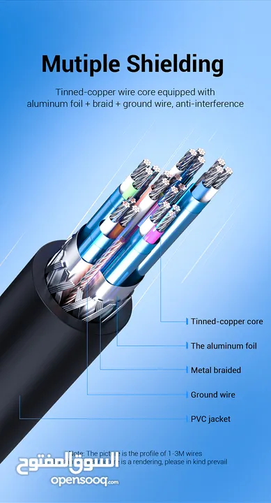 كيبل 4K DP to HDMI Cable 1.5m