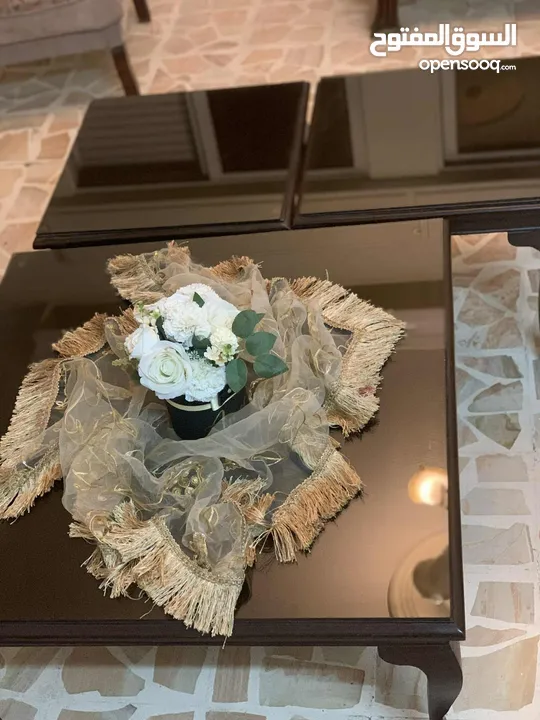 طقم كنب عشر مقاعد ثقيل مع معرض تلفزيون مع طاولات