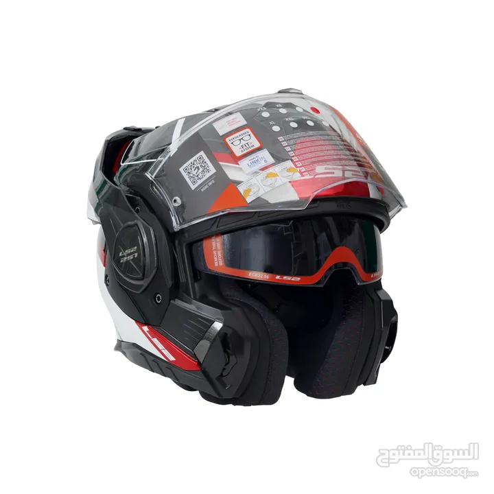 LS2 FF901 ADVANT X SPECTRUM BLACK WHITE RED-06 MODULAR HELMET