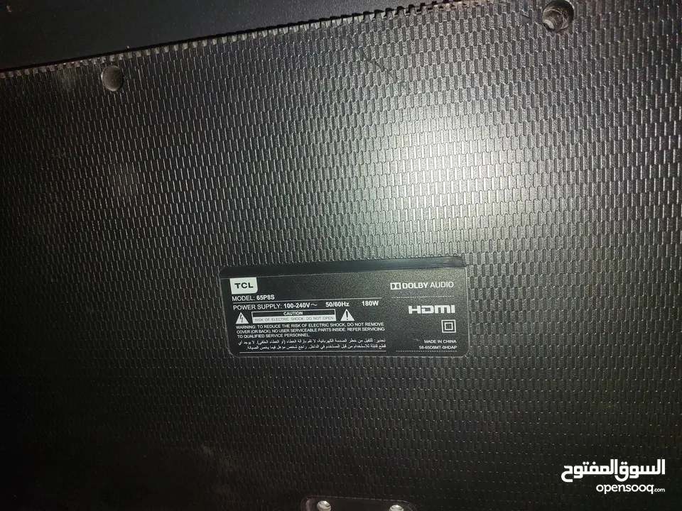 للبيع شاشه TCL حجم 65 فل سمارت احدث موديل رسيفر داخلي اوامر صوتيه 4K UHD  طبعا الشاشه بحال الوكاله
