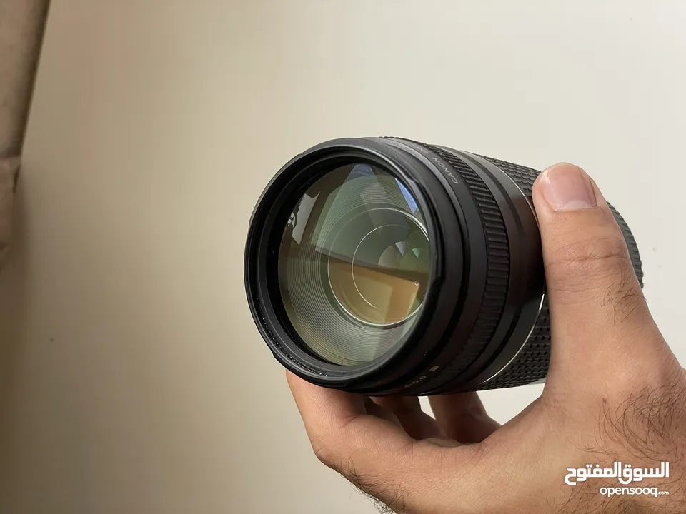 Canon lens zoom 75-300/ 4-5.6f Like a new  عدسة كانون زوم نادر استخدمها.