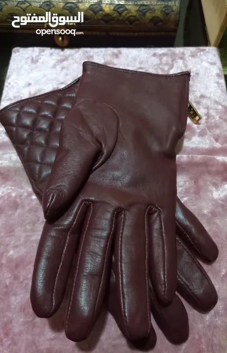 قفازات gloves جلد براند مسيمودوتي جديد دولتشي وشانيل وشواروفسكي وجيس