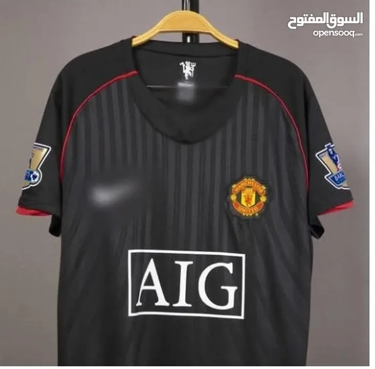 تيشيرت رياضة مانشستر يونايتد 2008 كرسيتيانو رونالدو لون اسود الدوري الانجليزي جديد