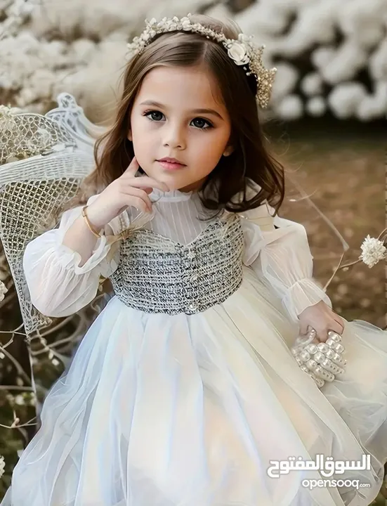 فستان الأميرة التوتو الصيفي الأنيق بأكمام طويلة وتصميم شبكي متوفر من عمر 1 سنة الى 10 سنوات السعر