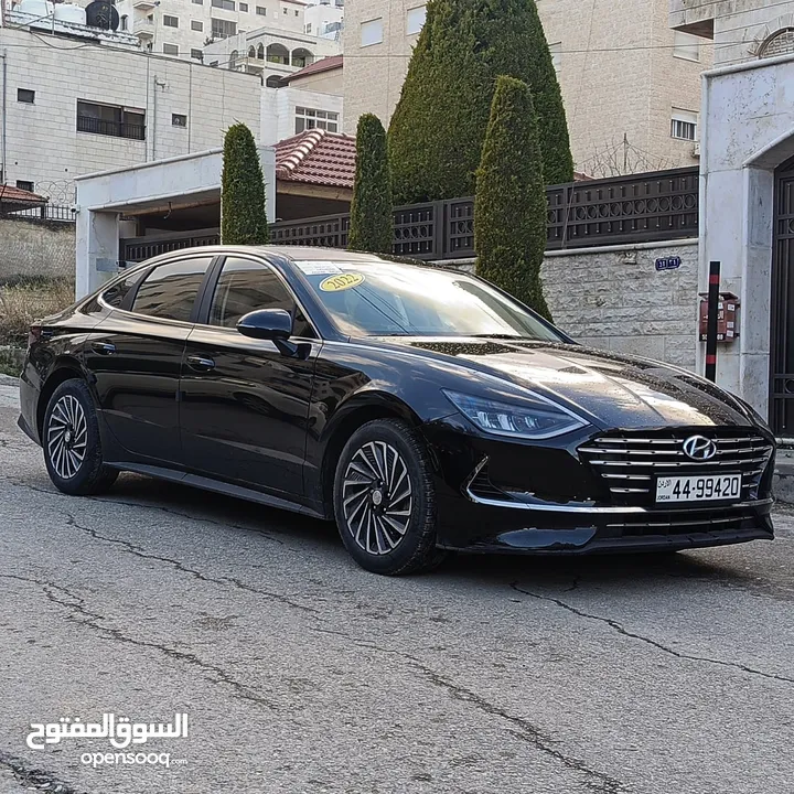 هيونداي سوناتا 2022 لون اسود ملوكي فحص كامل جمرك حديث ممتازه بدون حوادث هايبرد