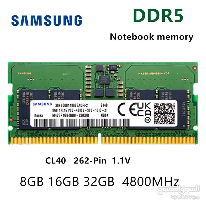 رامات لابتوب 16 جيجا(8x2) نوع سامسونج DDR5