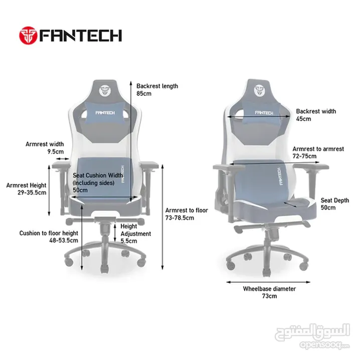 FANTECH ALPHA GC-283 GAMING CHAIR  Blue كرسي غرفة جيمنق GAMING