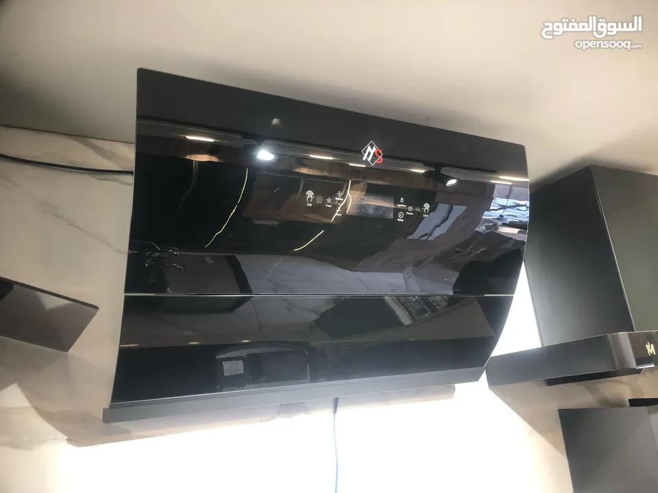 شفاطات مطبخ شفاط الشبح الذكي الأنيق الحديث سيكوريت أسود يعمل بالإشارة أو متحدث حرق سعر (90)د فقط