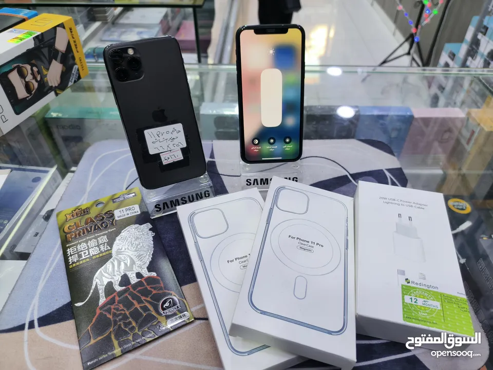 تفاح وصل iphone 11 pro جيجا 256 مغير فقط شاشة اصلية معه بكج هدية متوفر توصيل