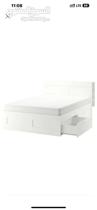 Ikea beds 160*200 cm with storage drawers سرير ikea مع ادراج تخزين  160x200سم - Opensooq