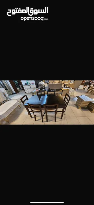 طاولة طعام 6 كراسي خشب زان ولاتيه الزجاج زجاج برونز انيق