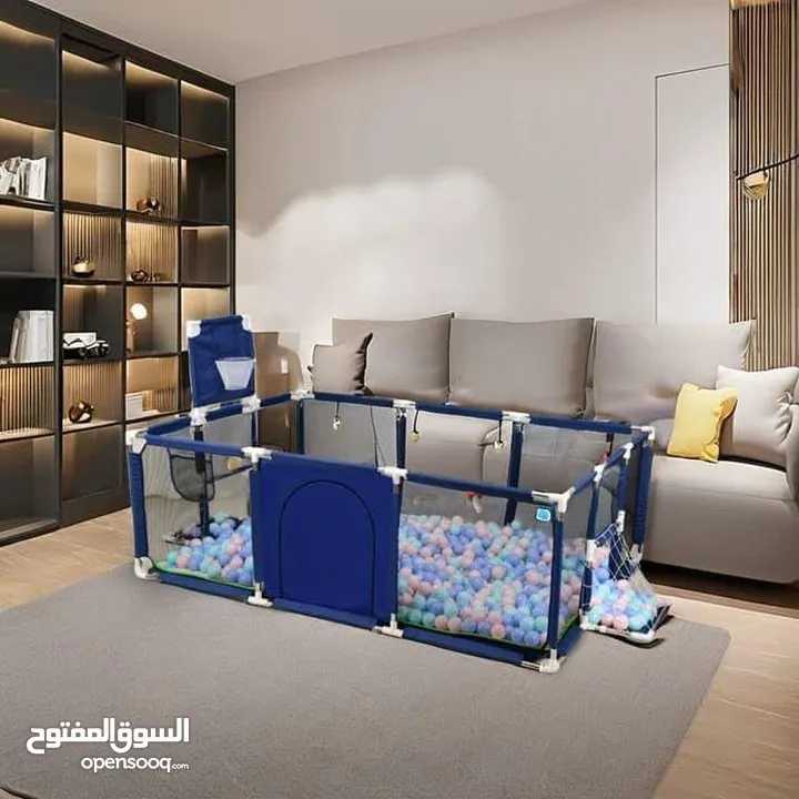 ملعب أطفال سوبر بحجم كبير للمرح الآمن والممتع! مع سلة و20 طابة – مساحة لعب واسعة ومتانة عالية!