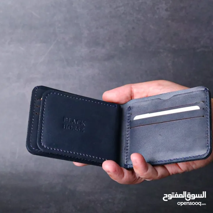 محفظة جلد طبيعي عالية الجودة  جلد طبيعي خام اصلية فاخرة