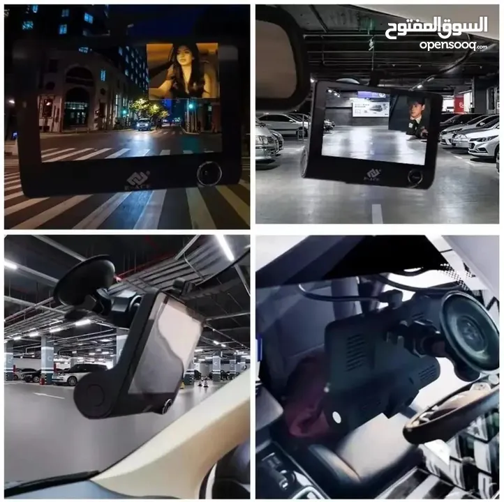 كاميرا سيارة أمامية وخلفية وداخلية video car dvr 1x3 full HD 1080P شاشة لمس حجم 4 بوصة HD