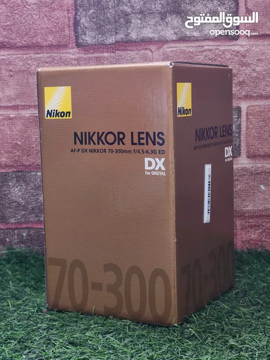 عدسة زوم نيكون استعمال بسيط جدا كالجديد بعلبتها  AF-P DX NIKKOR 70-300MM F/4.5-6.3G ED VR