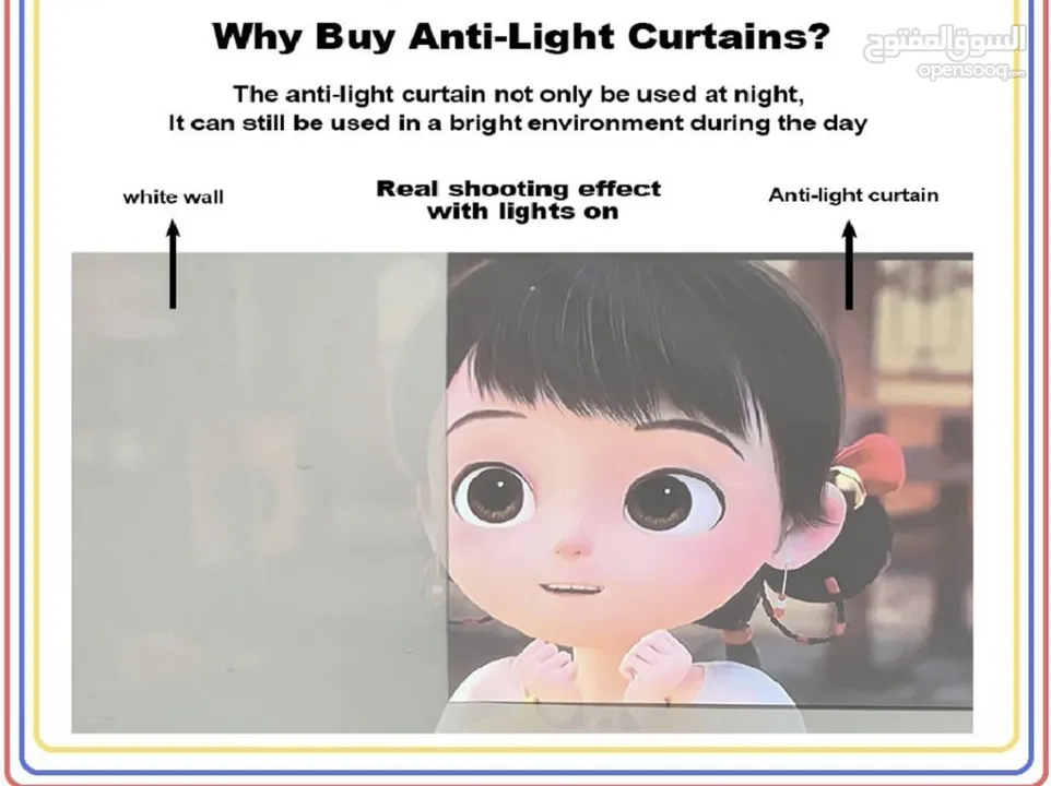 Anti-Light Projection Screen شاشة عرض مضادة للضوء