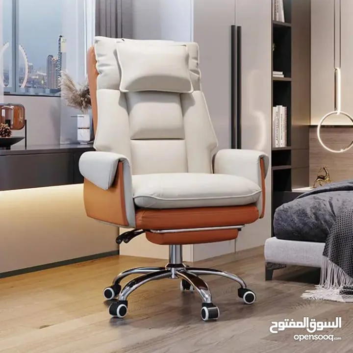 كرسي المكتب المريح بلون برتقالي وابيض ha-54