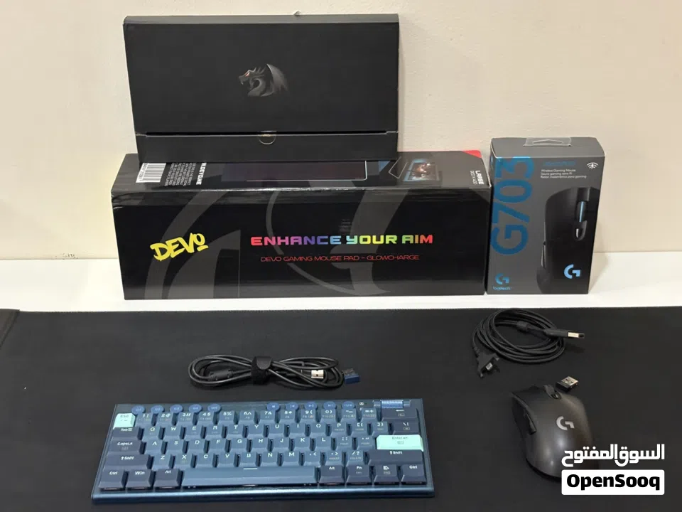 للبيع ماوس لوجيتيك g703 وكيبورد ريدراغون وماوس باد ديفو