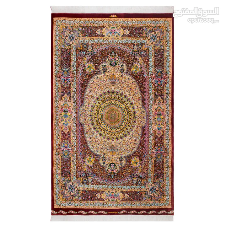 سجادة حرير يدويا نسيج ایران قم، سجاد ایرانیة كلها من الحرير silk carpet , Persian handmade silk Rug